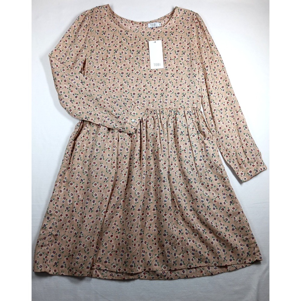TOBI  Dress  Small Long‎ Sleeve, Round Neck, Buttons on the Back, Pockets, Rayon